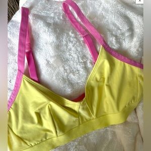 NEW - COLSIE Neon Yellow and Pink Sports Bralette - Medium